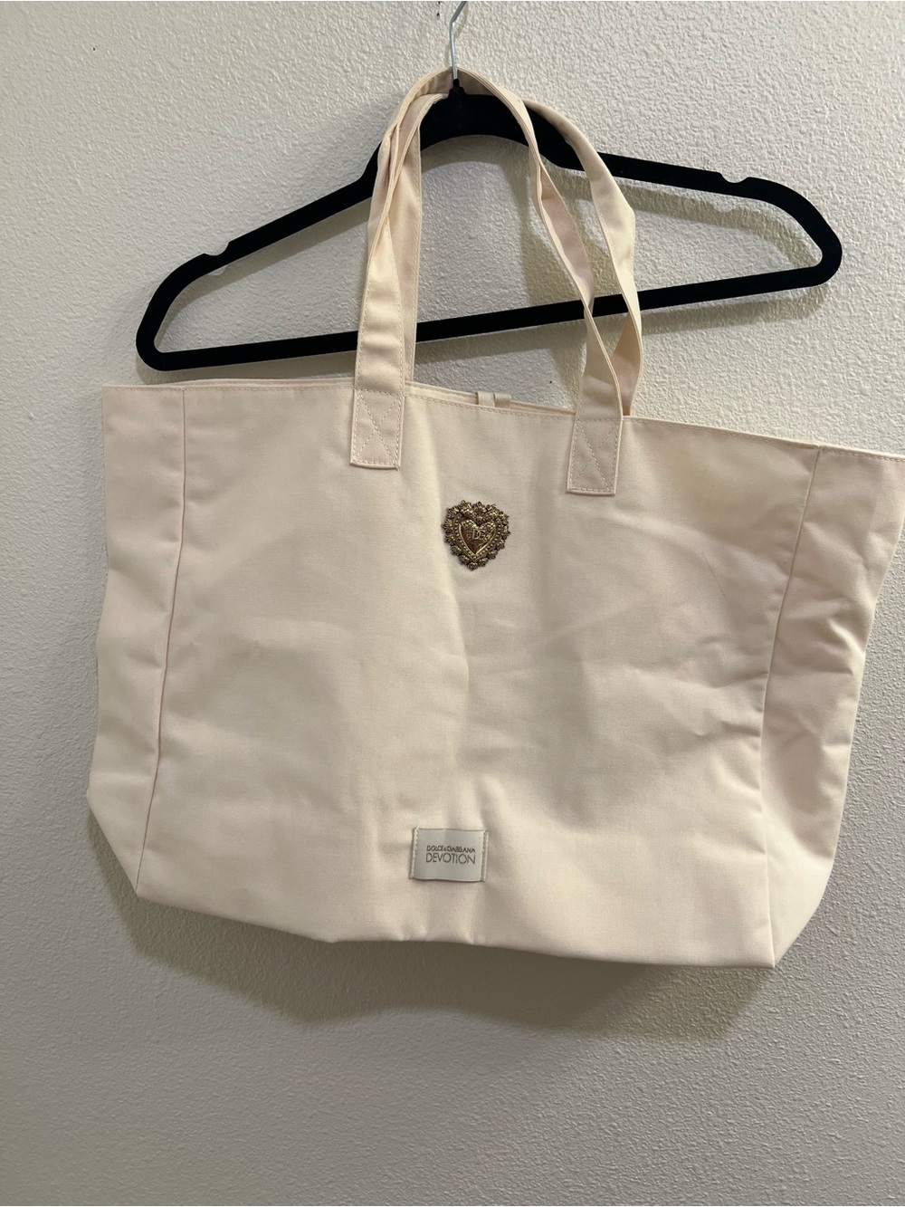 Dolce & Gabbana Cream Devotion Heart-Emblem Tote